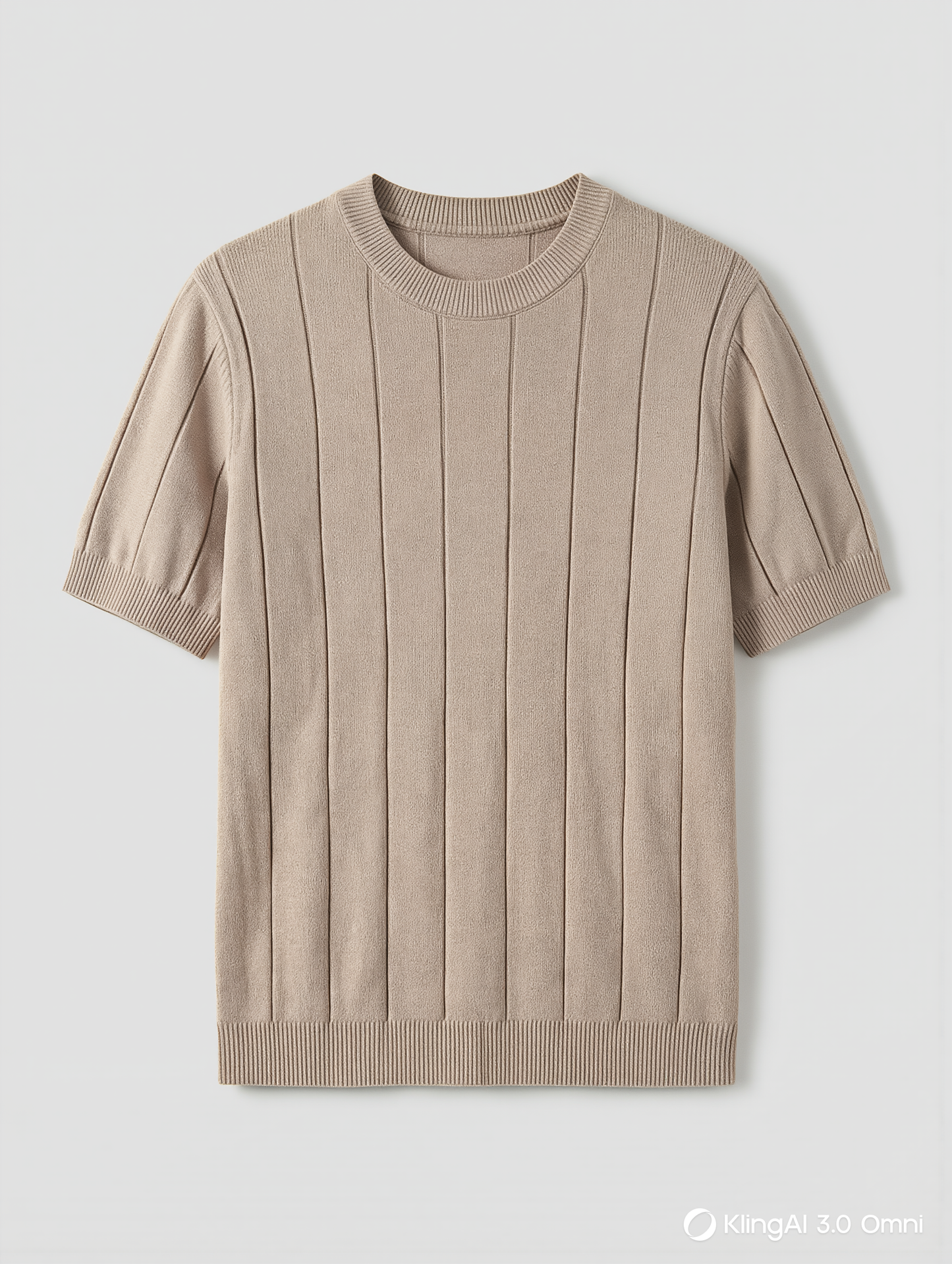 Textured ribbed knit t-shirt
