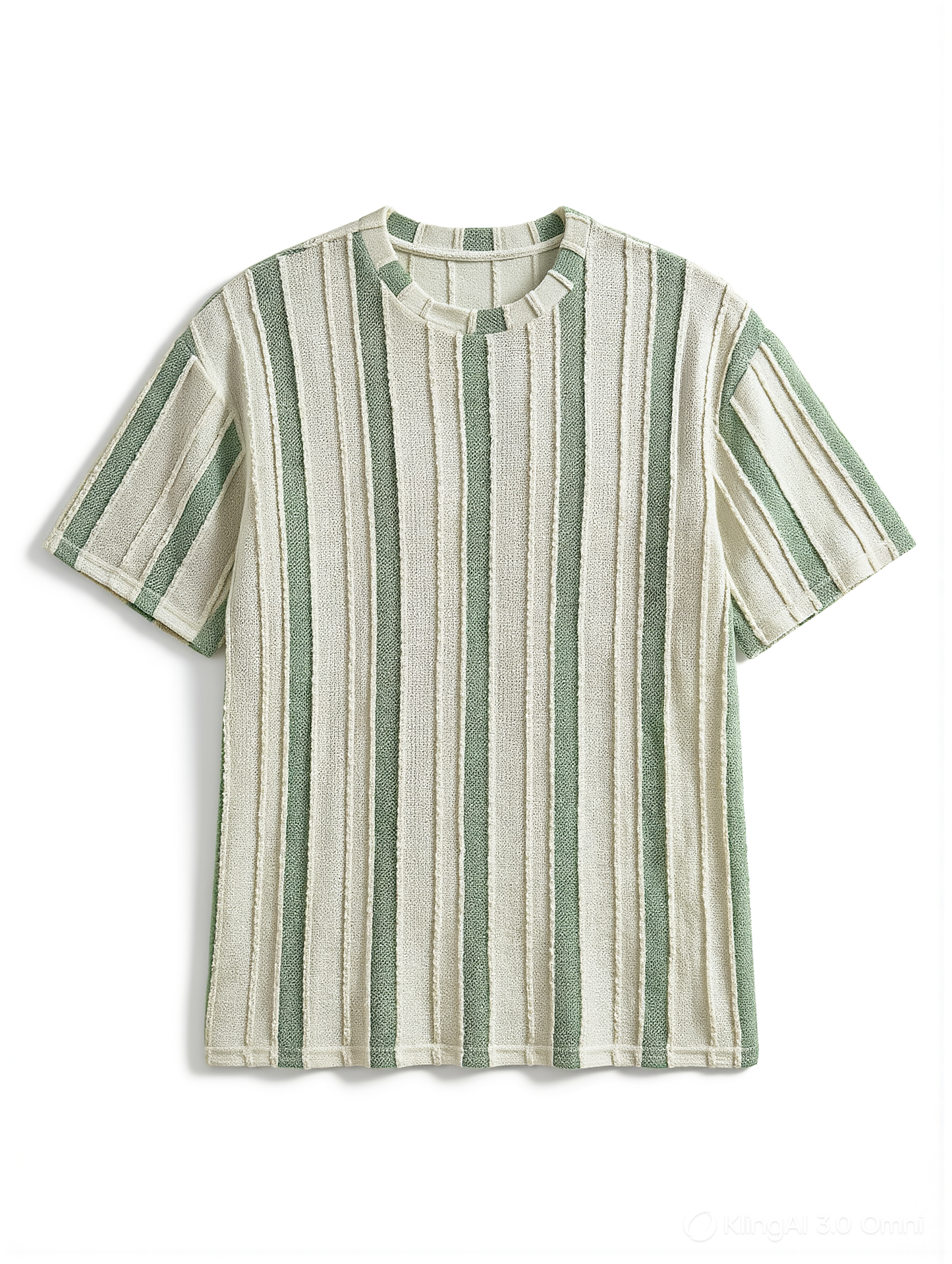 Striped textured knit t-shirt