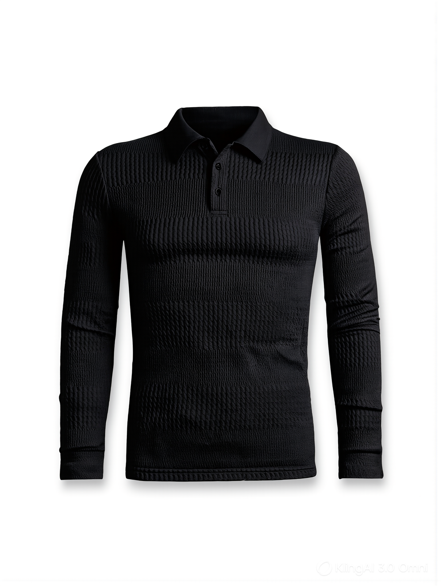 long-sleeved jacquard polo shirt