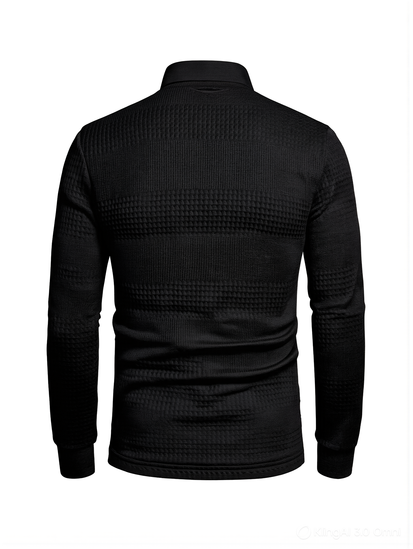 long-sleeved jacquard polo shirt