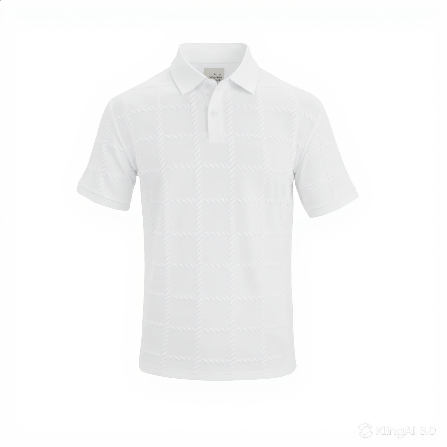 Textured check polo shirt