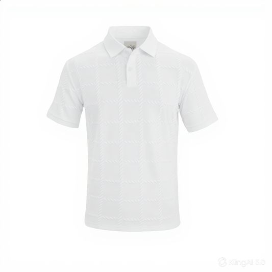 Textured check polo shirt