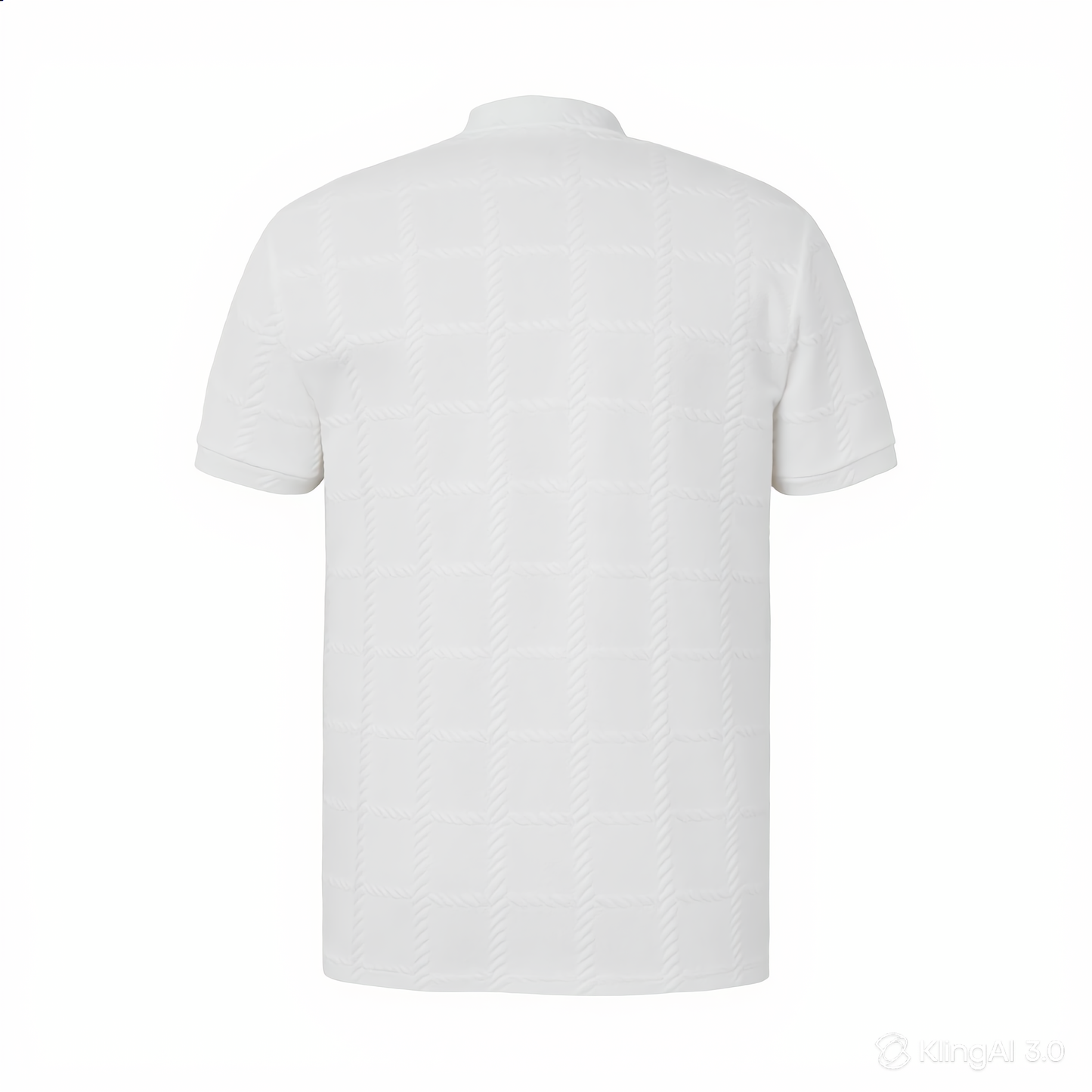 Textured check polo shirt