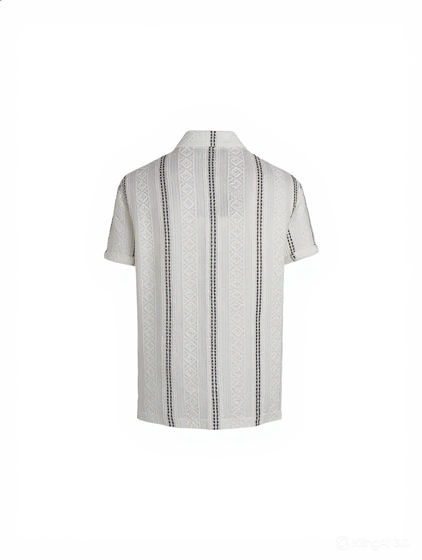 Contrasting Striped Polo Shirt — Black/White