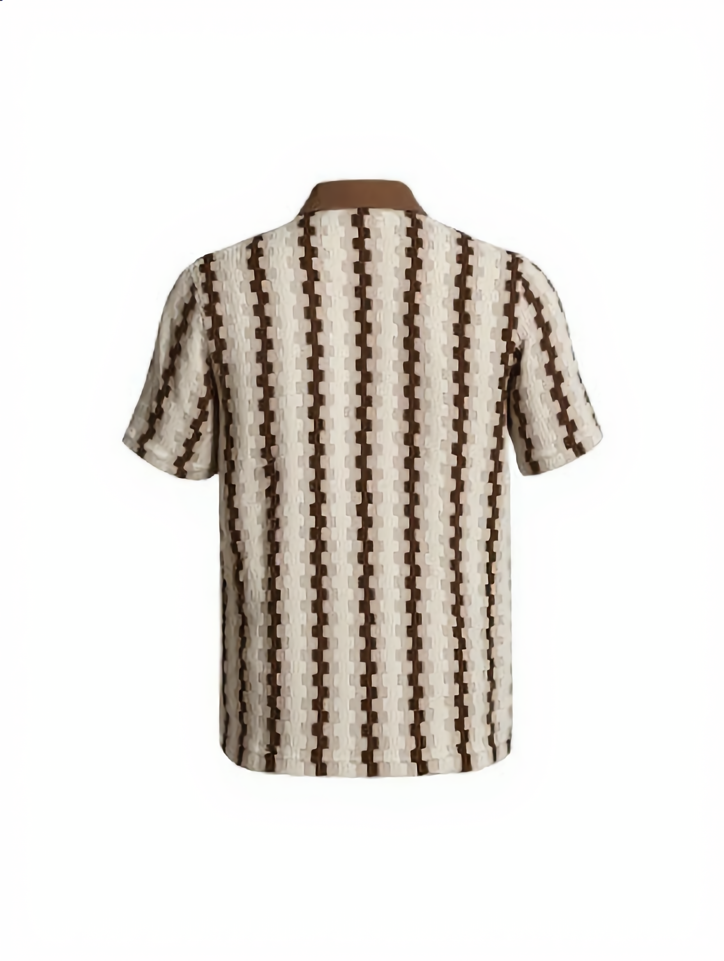 Geometric Stripe Jacquard Texture Shirt