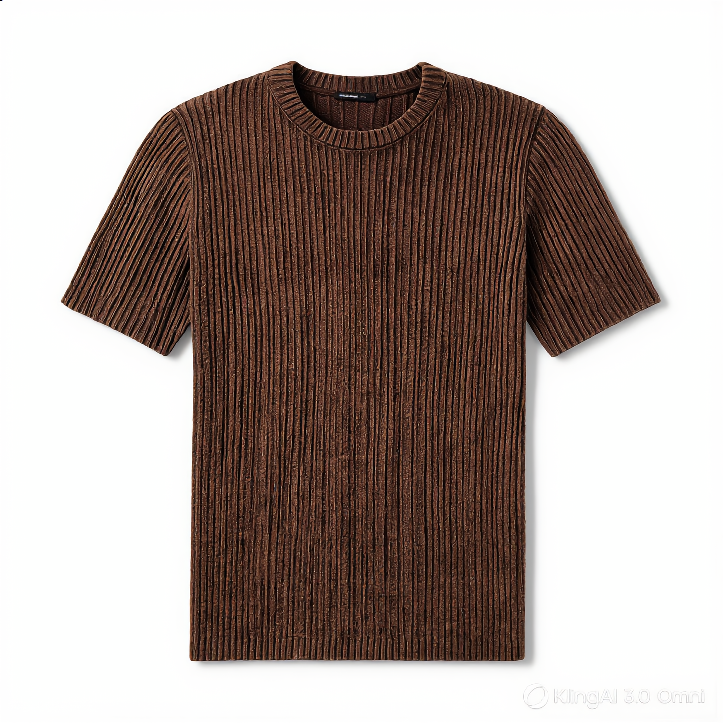 Ribbed Textured Knit T-Shirt