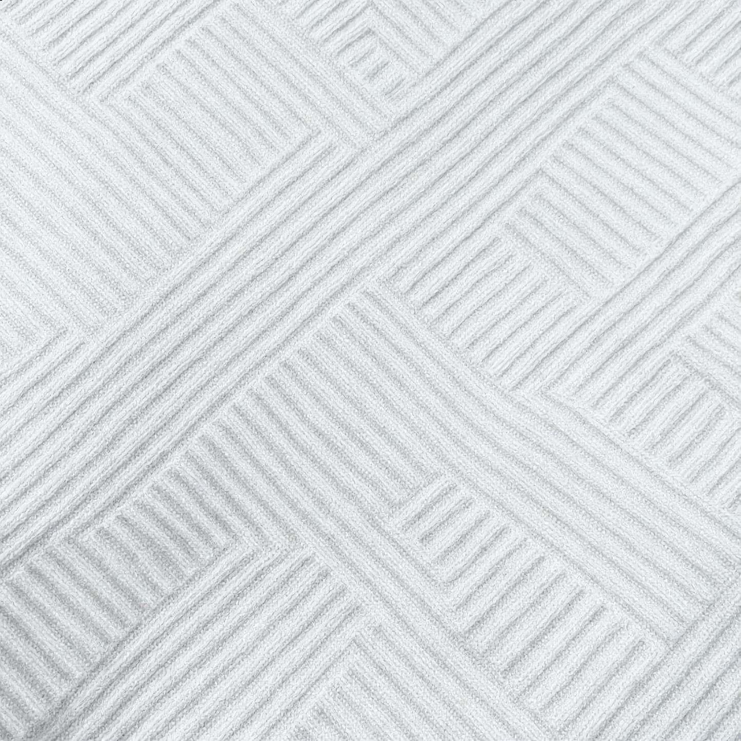 Premium Textured White T-Shirt with Geometric Pattern