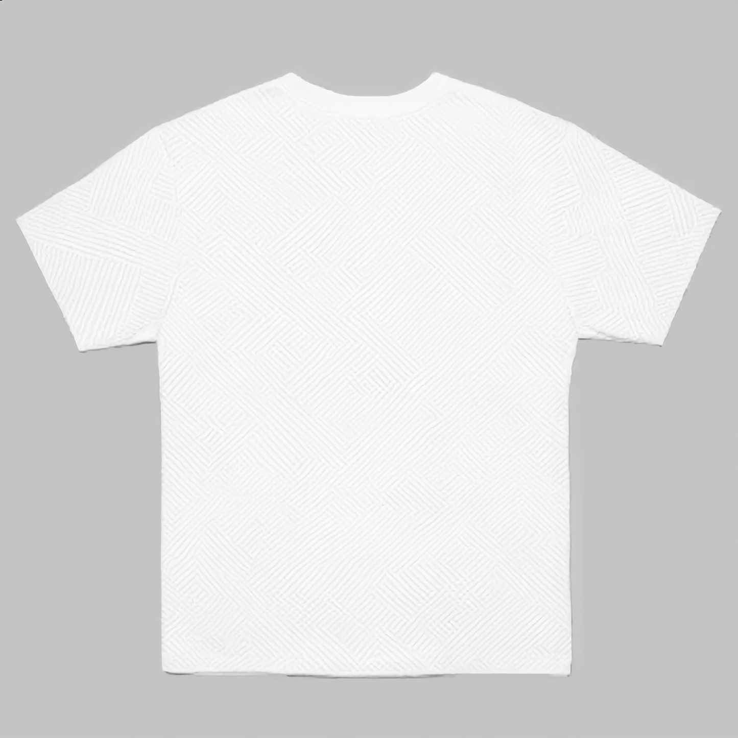 Premium Textured White T-Shirt with Geometric Pattern